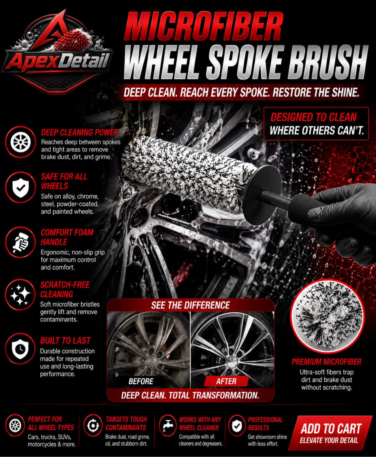 Microfiber Wheel Brush